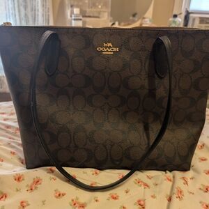 Coach Black and Brown Signature Tote